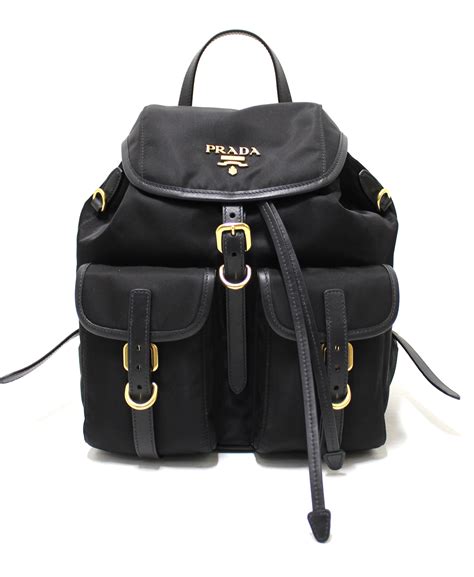 Prada Small nylon backpack gold